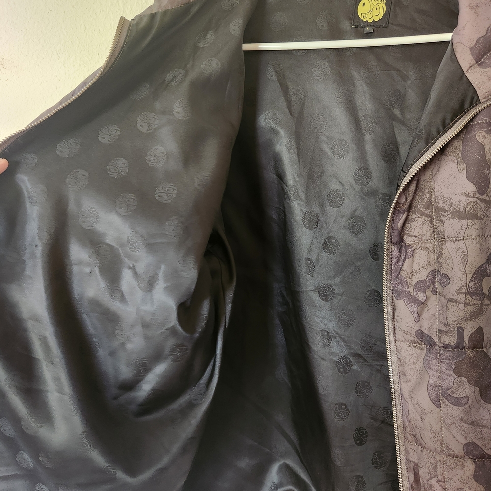 Pretty Green Army Camoflage Black and Gray Puffer Jacket Hoodie - Picture 5 of 11